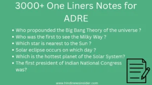 3000+ One Liners Notes for ADRE 2024