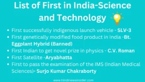 List of First in India-Science and Technology