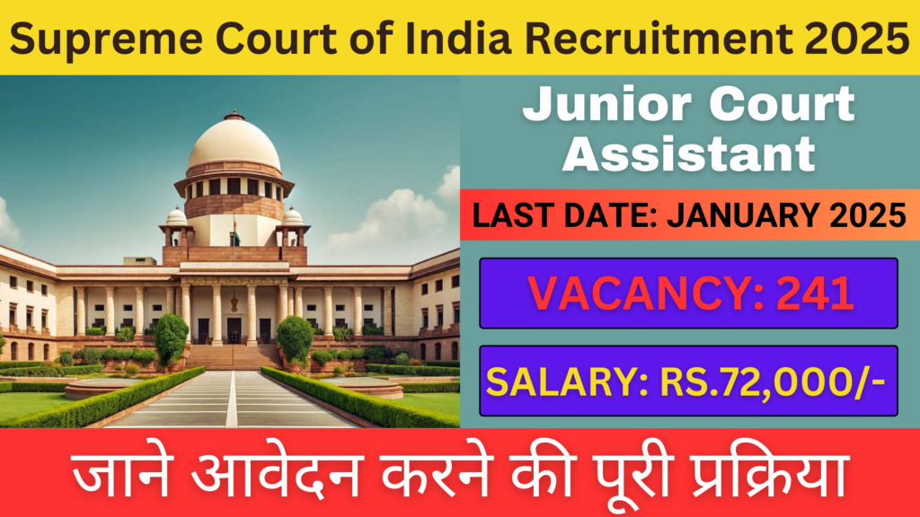 Supreme Court of India Recruitment 2025: Apply Now Online