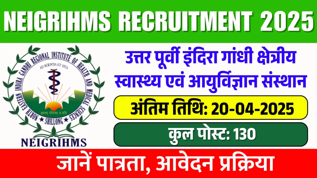 NEIGRIHMS Recruitment 2025