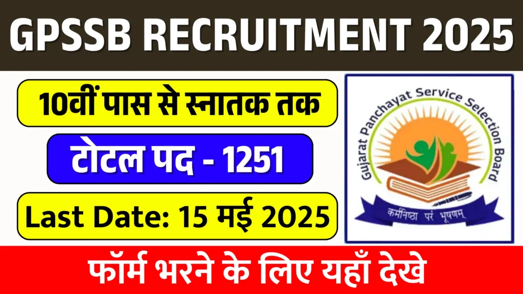 Gujarat Panchayat Service Selection Board Recruitment 2025