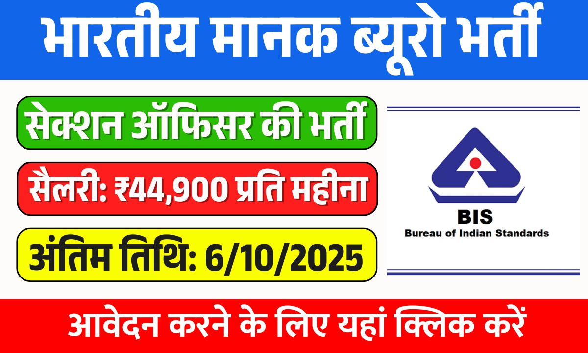 Bureau of Indian Standards Recruitment 2025